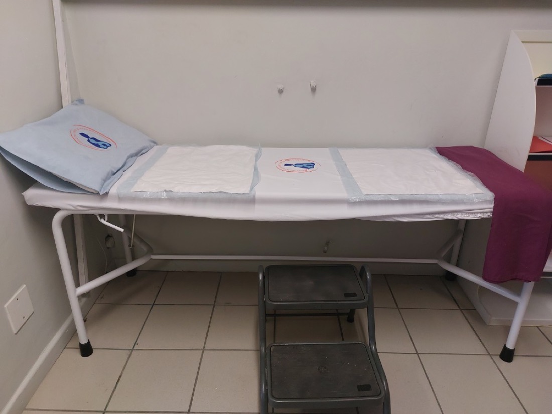 A consulting room at Family Health Clinic in Thetsane, Maseru